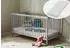Kids Collective Babybett Gitterbett 70x140 cm mit Matratze höhenverstellbarer Lattenrost & herausnehmbare Sprossen stabiles Buchenholz grau