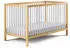 Kids Collective Babybett Gitterbett 70x140 cm mit Matratze höhenverstellbarer Lattenrost & herausnehmbare Sprossen stabiles Buchenholz natur/weiß