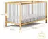 Kids Collective Babybett Gitterbett 70x140 cm mit Matratze höhenverstellbarer Lattenrost & herausnehmbare Sprossen stabiles Buchenholz natur/weiß
