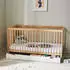 Kids Collective Babybett Gitterbett höhenverstellbar & herausnehmbare Sprossen Buchenholz mit Schublade natur 70x140 cm