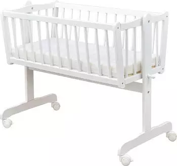 Baby-Delux Babywiege 90x40 cm Weiss mit Matratze Komplett Wiege
