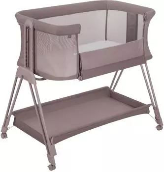 Lionelo Luna Beistellbett mit Matratze, H&ouml;he & Neigung verstellbar, bis 9kg (LO-LUNA BEIGE TAUPE)