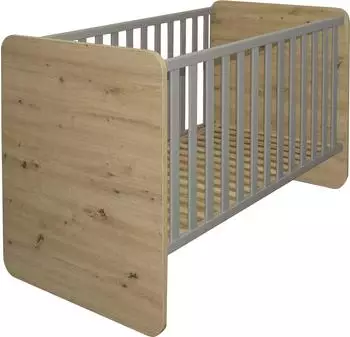 M&auml;usbacher Lilly Babybett 70x140cm Holzwerkstoff Asteiche/Kreidegrau (43750845-0)