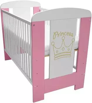 best for kids Baby Crib 4-teilig, 60x120cm, Buchenholz, rosa (mit Schaumstoff-Matratze)