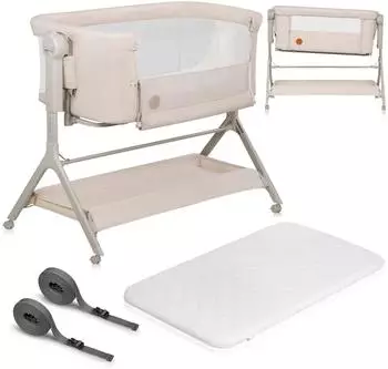 Lionelo Leonie Plus Kinderbett 3in1 Beistellbett Wiege, Beige (LO-LEONIE PLUS BEIGE SAND)