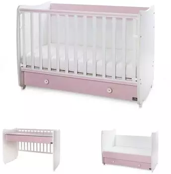 Lorelli Dream Babybett umbaubar, 60x120cm, pink