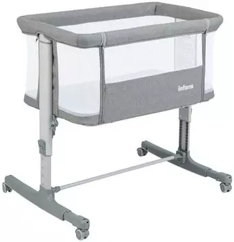 Costway Beistellbett 3-in-1 Babywiege, 5-stufig höhenverstellbar, hellgrau (NO32332TEDE)