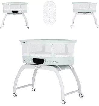 Chipolino Sogno 2-in-1 Beistellbett mit Spieltisch, Fernbedienung, eingebauter Waage, gr&uuml;n