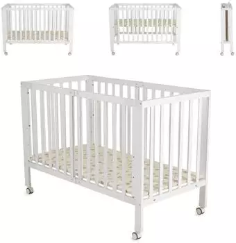 Cangaroo Nova Baby-Gitterbett, Holz, faltbar, höhenverstellbar, weiß