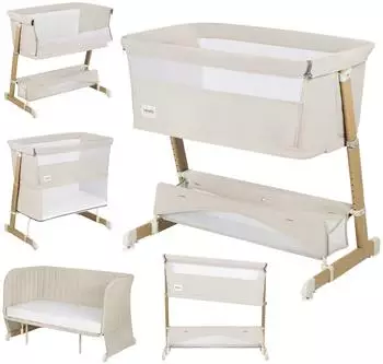 Lionelo Thomi Plus 5-in-1 Beistellbett/Reisebett, beige, 7 Verstellstufen (LO-THOMI PLUS BEIGE SAND)