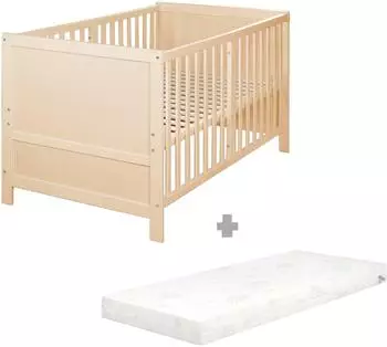 Roba Easy Sleep Gitterbett 70x140cm, höhenverstellbar, natur (0194NA-M)