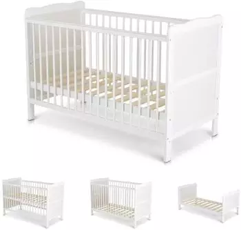 Cangaroo Albero Babybett 2in1 120x60cm Holz, weiß