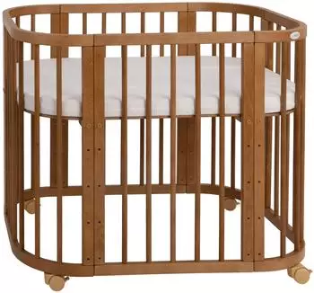 Waldin Babybett 5in1 Beistellbett aus Holz mit Matratze, vintage (W5-V)