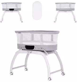 Chipolino Sogno Beistellbett 2-in-1, eingebaute Waage, Fernbedienung, grau