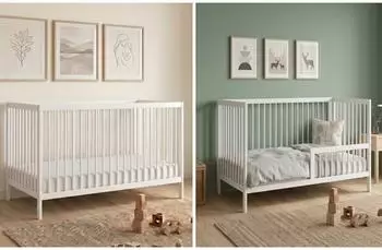 Kids Collective Gitterbett mit Rausfallschutz, Buchenholz, wei&szlig;, 60x120cm