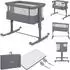 Lionelo Aurora 3-in-1 Babybett/Beistellbett/Wiege, grau, bis 9kg (LO-AURORA GREY MONUMENT)