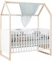 roba&reg; Babybett Noah 70 x 140 cm - modernes Gitterbett aus zweifarbigem Holz,