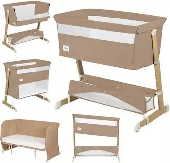 Lionelo Thomi Plus 5-in-1 Reisebett/Beistellbett/Laufstall, beige (LO-THOMI PLUS BEIGE CARMEL)