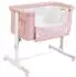 Costway Beistellbett 3-in-1 Reisebett, 5-stufig höhenverstellbar, mit Matratze, rosa