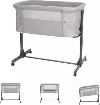 KIKKABOO Noah 2025 Co-Sleeping-Beistellbett, silber (31003020103)