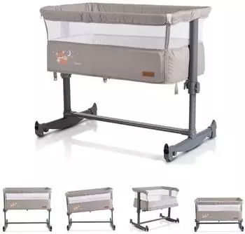 Cangaroo Always Together Beistellbett mit Schaukel, Matratze, verstellbar, beige