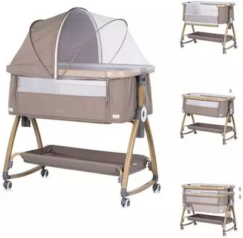 Chipolino Charisma Beistellbett mit Matratze, h&ouml;henverstellbar, braun
