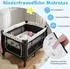 Costway Beistellbett 5-in-1 mit Rollen, Matratze & Spieluhr, beige