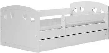 LES TENDANCES Kinderbett Julia mit Schublade 80x160cm weiß (LJU_BI_16/8ZS_BM)