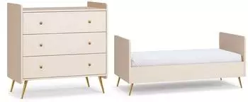 Vox Lunea Kinderbett 70x140 und Kommode mit 3 Schubladen, kaschmir