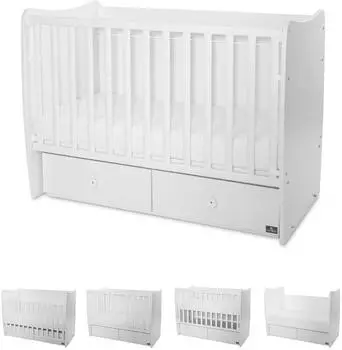 Lorelli Matrix New Kinderbett 120x60cm, 2 Schubladen, wei&szlig; (10150600024P)