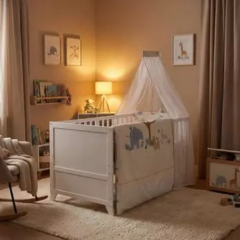 Roba Savanna Friends Babybett-Set 70x140cm, weiß