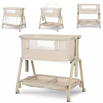 Lorelli Layla 2in1 Beistellbett & Laufstall, 7 Höhen, Anti-Reflux, Matratze & Moskitonetz