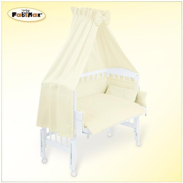 Fabimax Beistellbett PRO Buche weiß inkl. Matratze Classic und Komplettset Amelie Creme