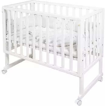 Roba Stuben- & Beistellbett Safe Asleep 3 in 1 mit Barriere sternenzauber wei&szlig;