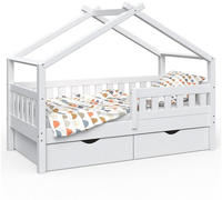 Vitalispa - Hausbett Design, Wei&szlig;, 80x160 Cm Mit 2 Schubladen
