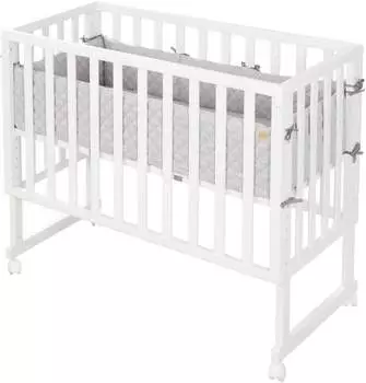 Roba Stuben- & Beistellbett 3in1 mit Barriere Style weiß/grau