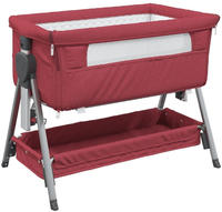 vidaXL Babybett mit Matratze Rot Leinenstoff