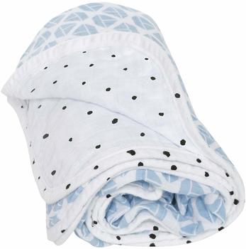 Motherhood Baumwoll-Musselin Babydecke 2-lagig 95x110 cm Schiffe blau