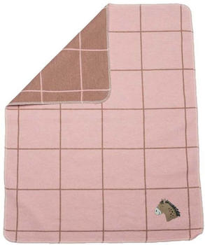 David Fussenegger Juwel Babydecke inkl. Stick 70x90cm Karo/Pferd altrosa