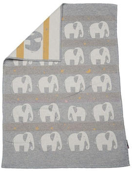 David Fussenegger Lima Babydecke 65x90cm Elefanten grau