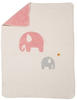 David Fussenegger Babydecke Maja 'Elefanten' 75 x 100 cm Altrosa
