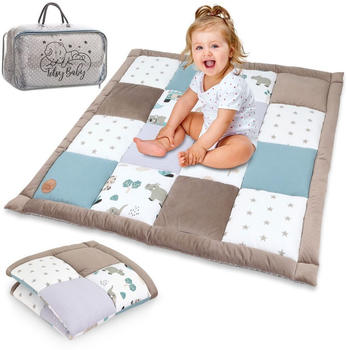 Totsy Baby Baby Krabbeldecke PATCHWORK 120x120cm Samt/Waffelpique Afrika