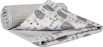 Medi Partners Babydecke Waffle 75x100cm bunte Igel/grau