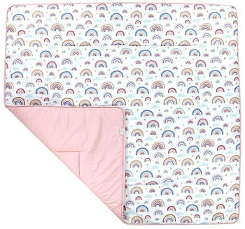 TupTam Gepolsterte XXL Krabbeldecke 120x120cm Regenbogen/blau/rosa TupTam Gepolsterte XXL Krabbeldecke 120x120cm Regenbogen/blau/rosa