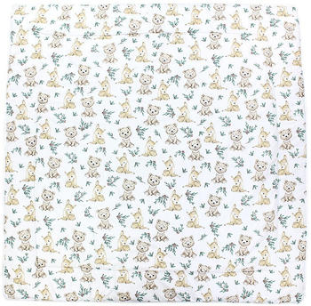 TupTam Gepolsterte XXL Krabbeldecke 120x120cm Rehlein/Bären/beige