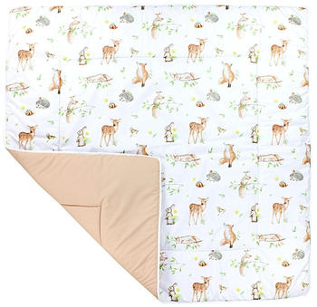 TupTam Gepolsterte XXL Krabbeldecke 120x120cm Wald/Tiere/braun/beige/Fuchs/Reh/Igel/Eichhörnchen TupTam Gepolsterte XXL Krabbeldecke 120x120cm Wald/Tiere/braun/beige/Fuchs/Reh/Igel/Eichhörnchen