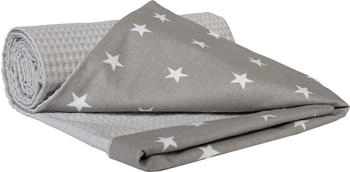 Medi Partners Babydecke Waffle 75x100cm weiße Sterne/grau