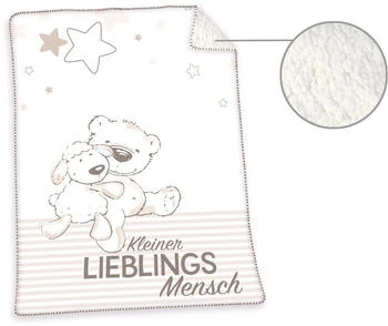 Herding Lieblingsmensch Kuscheldecke Soft-Plush wei&szlig;/braun-beige (1425208014412)