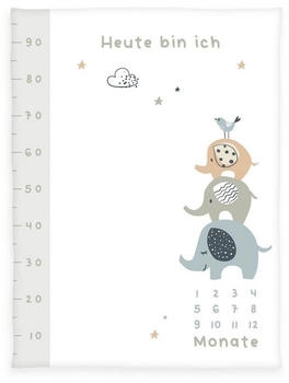 Herding Elephants Meilensteindecke/Monatsdecke/Fotodecke mit Elefanten-Design 75 x 100 cm (1540261014)