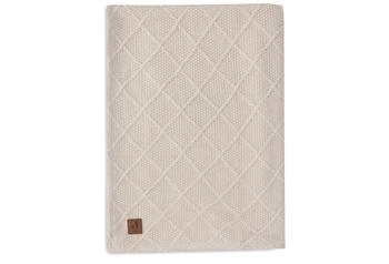 Jollein Wiegendecke 75 x 100 cm Check Knit Oatmeal/Teddy Fleece